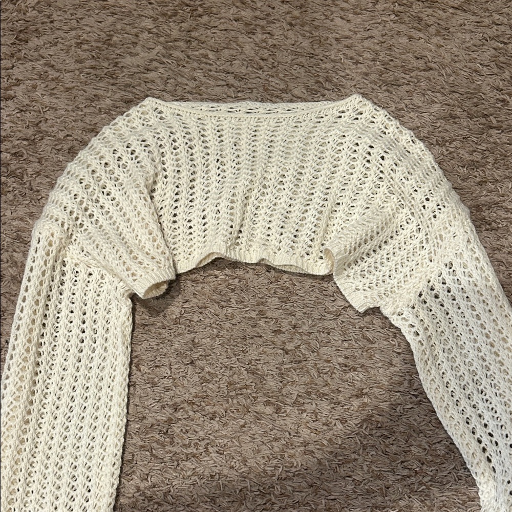 SHEIN Cream Open-Knit Women's Shrug